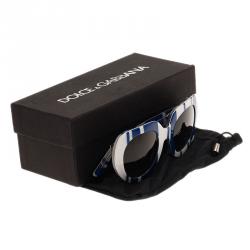 مملوكة مسبقًا Dolce and Gabbana Blue and White DG4191 Striped Sunglasses