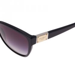 Pre Owned Dolce and Gabbana Black DG4195 Oversized Cat Eye Sunglasses