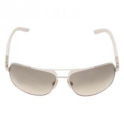 Pre Owned نظارة شمسية دولتشي أند غابانا أفياتورز DG 2049 أبيض وفضي