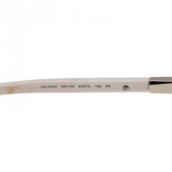 Pre Owned نظارة شمسية دولتشي أند غابانا أفياتورز DG 2049 أبيض وفضي