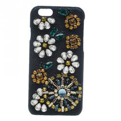 Pre Owned Dolce and Gabbana Black Jeweled iPhone Cover