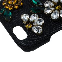 Pre Owned Dolce and Gabbana Black Jeweled iPhone Cover