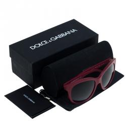 مملوكة مسبقًا Dolce Gabbana Burgundy DG4149 Oversized Sunglasses