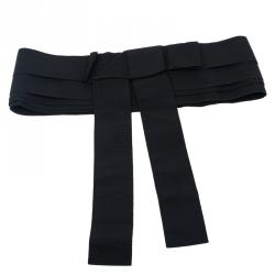 Pre Owned Dolce and Gabbana Black Grosgrain Bow Waist Belt Size 38