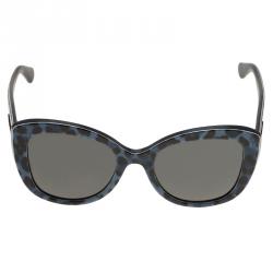 Pre Owned نظارة شمسية دولتشي أند غابانا 4233 زرقاء بإطار نقشة الفهد وعين القطة