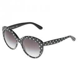Pre Owned Dolce and Gabbana Black Polka Dot Cat Eye Sunglasses