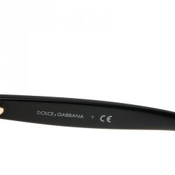 Pre Owned Dolce and Gabbana Black Polka Dot Cat Eye Sunglasses