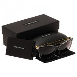 مملوكة مسبقًا Dolce and Gabbana DG4193 Black & Glitter Gold Cat Eye Sunglasses