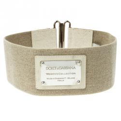 Pre Owned حزام دولتشي اند غابانا إيلاستيك كانفاس بيج 75 سم
