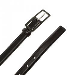 Pre Owned حزام دولتشي آند غابانا جلد أسود رفيع 110 سم