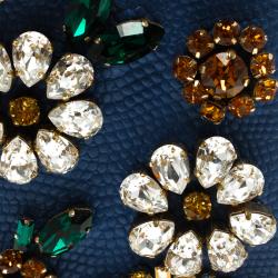 Pre Owned Dolce and Gabbana Blue Leather Jewel Embellished iPhone 6S Case