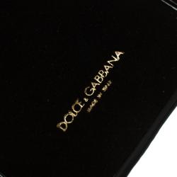 Pre Owned Dolce and Gabbana Blue Leather Jewel Embellished iPhone 6S Case
