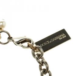 Dolce and Gabbana Desire Charm Enamel Gold Tone Bracelet