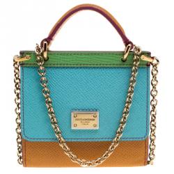 Pre Owned حقيبة إكسسوارات دولتشي أند غابانا مايكرو سيسيلي جلد متعددة الألوان