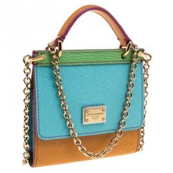 Pre Owned حقيبة إكسسوارات دولتشي أند غابانا مايكرو سيسيلي جلد متعددة الألوان