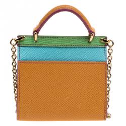 Pre Owned حقيبة إكسسوارات دولتشي أند غابانا مايكرو سيسيلي جلد متعددة الألوان