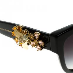 مملوكة مسبقًا Dolce and Gabbana Black DG 4247-B-F Embellished Sunglasses