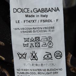 Pre Owned  Dolce and Gabbana Black Key Print Slim Fit Pants XS