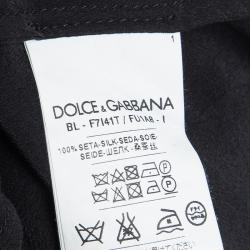 Pre Owned Dolce and Gabbana Black Silk Short Sleeve Top S
