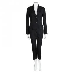 Pre Owned Dolce and Gabbana Black Tailored Pant Suit M