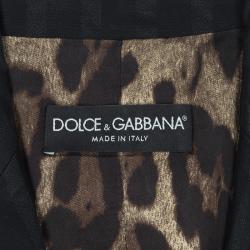 Pre Owned Dolce and Gabbana Black Striped Tailored Pant Suit M