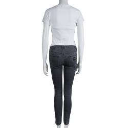 مملوكة مسبقًا بنطلون جينز دولتشي أند غابانا رصاصي فاتح نمط مغسول مجسم S