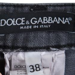 مملوكة مسبقًا بنطلون جينز دولتشي أند غابانا رصاصي فاتح نمط مغسول مجسم S