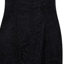 Pre Owned Dolce and Gabbana Black Lace Bustier Dress S