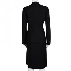 Dolce and Gabbana Black Textured Skirt Suit M
