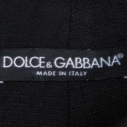 Dolce and Gabbana Black Textured Skirt Suit M