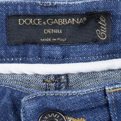 Pre Owned Dolce and Gabbana Blue Denim Stretch Skinny Cute Jeans S
