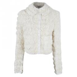 Pre Owned جاكيت دولتشي أند غابانا أغنيلو كالغا فرو خروف أبيض S