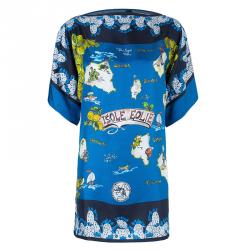 مملوكة مسبقًا Dolce And Gabbana Isole Eolie Printed Silk Oversize Top XS