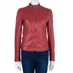 Dolce and Gabbana Red Leather Jacket S