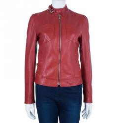 مملوكة مسبقًا Dolce and Gabbana Red Leather Jacket S