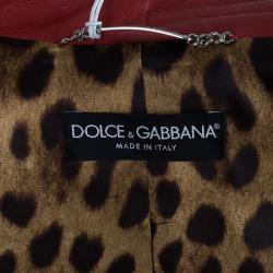 مملوكة مسبقًا Dolce and Gabbana Red Leather Jacket S