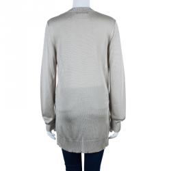 Pre Owned Dolce and Gabbana Beige Cardigan M