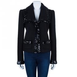 مملوكة مسبقًا Dolce And Gabbana Black Embellished Blazer M