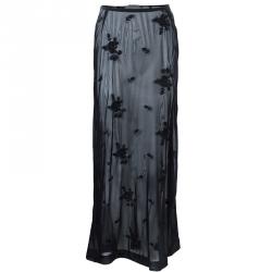 Pre Owned تنورة دولتشي أند غابانا شبكة موردة سوداء M