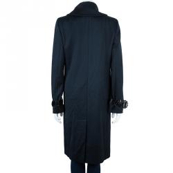 Pre Owned Dolce and Gabbana Alligator Trim Long Coat L