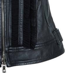 مملوكة مسبقًا Dolce and Gabbana Black Sleeveless Leather Jacket S
