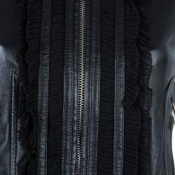 مملوكة مسبقًا Dolce and Gabbana Black Sleeveless Leather Jacket S