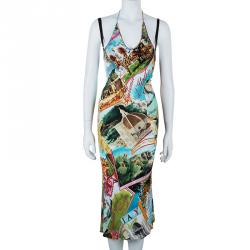 Pre Owned Dolce and Gabbana Multi-print Bustier Dress S
