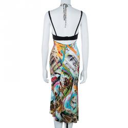 Pre Owned Dolce and Gabbana Multi-print Bustier Dress S