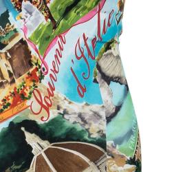 Pre Owned Dolce and Gabbana Multi-print Bustier Dress S
