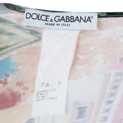 Pre Owned Dolce and Gabbana Multi-print Bustier Dress S