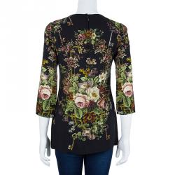 Pre Owned Dolce and Gabbana Floral Long Sleeve Top S