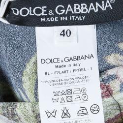 Pre Owned Dolce and Gabbana Floral Long Sleeve Top S
