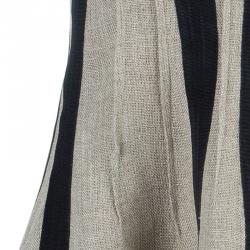 Pre Owned Dolce And Gabbana Beige Black Strapless Structured Dress M