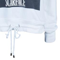 Pre Owned Dolce and Gabbana White Al Pacino Hooded Sweatshirt M